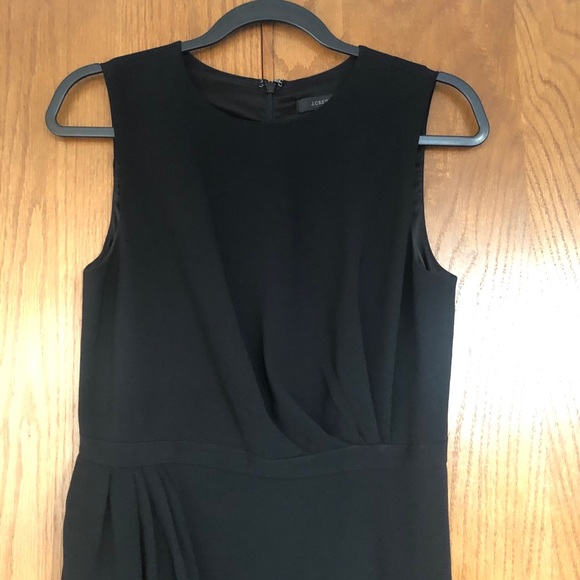 JCREW Dress with rouched waist and draped skirt, Black, 4 - Picture 4 of 10